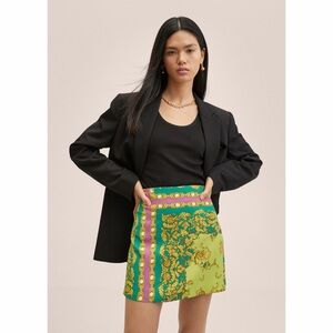 NWT Mango Baroque Print Skirt